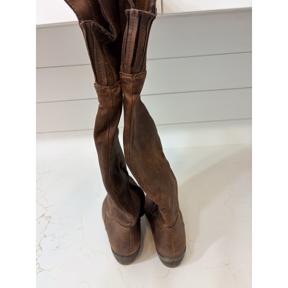 Over the Knee Low Heel Boots Size 6bBrown - Picture 2 of 4
